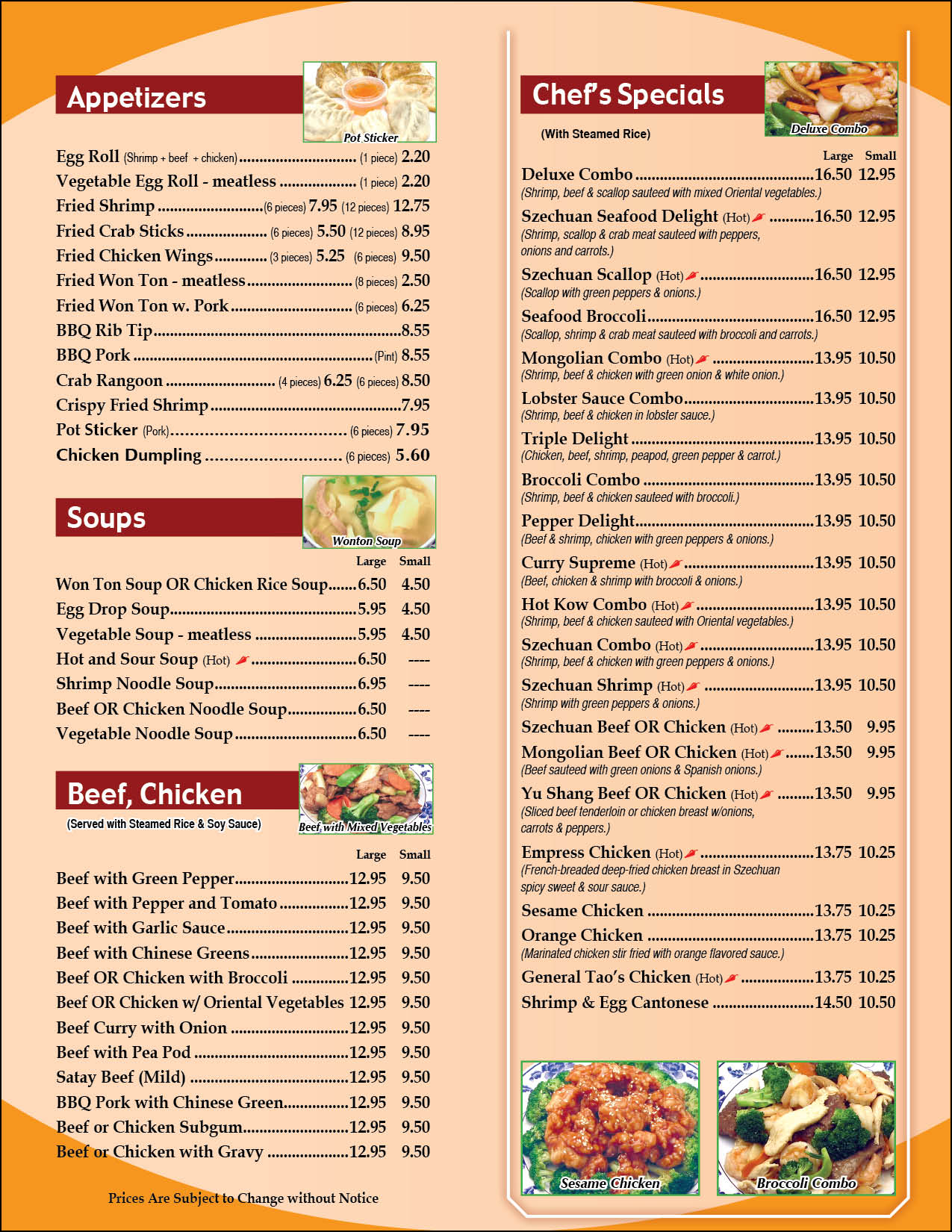 Grand Chinese Kitchen Menu